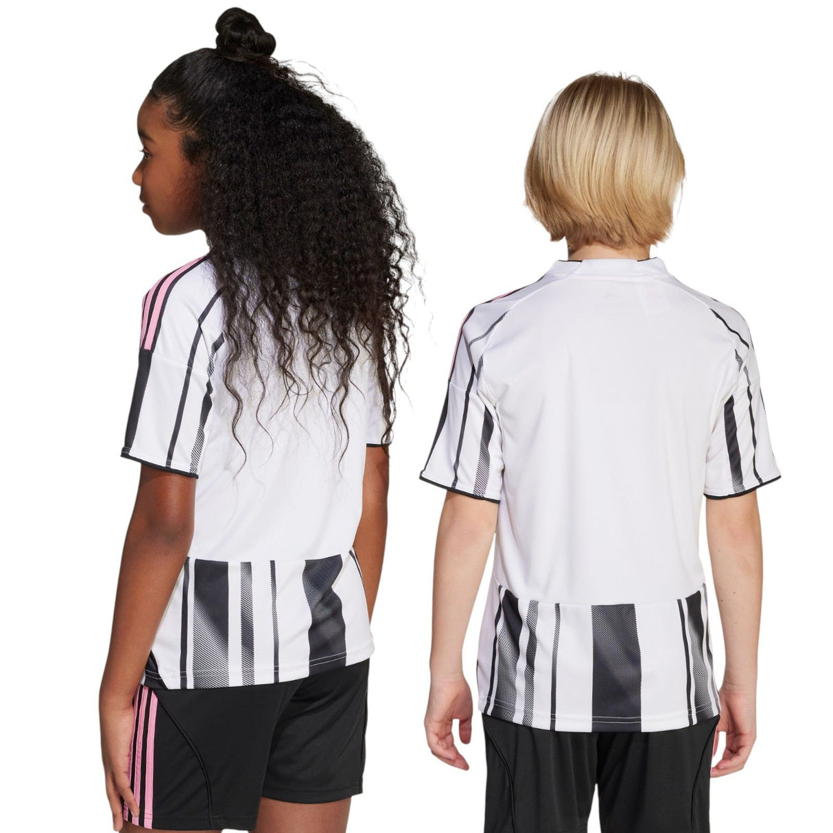 adidas Juventus Football 2025/26 Kids Short Sleeved Home Jersey Models Back View