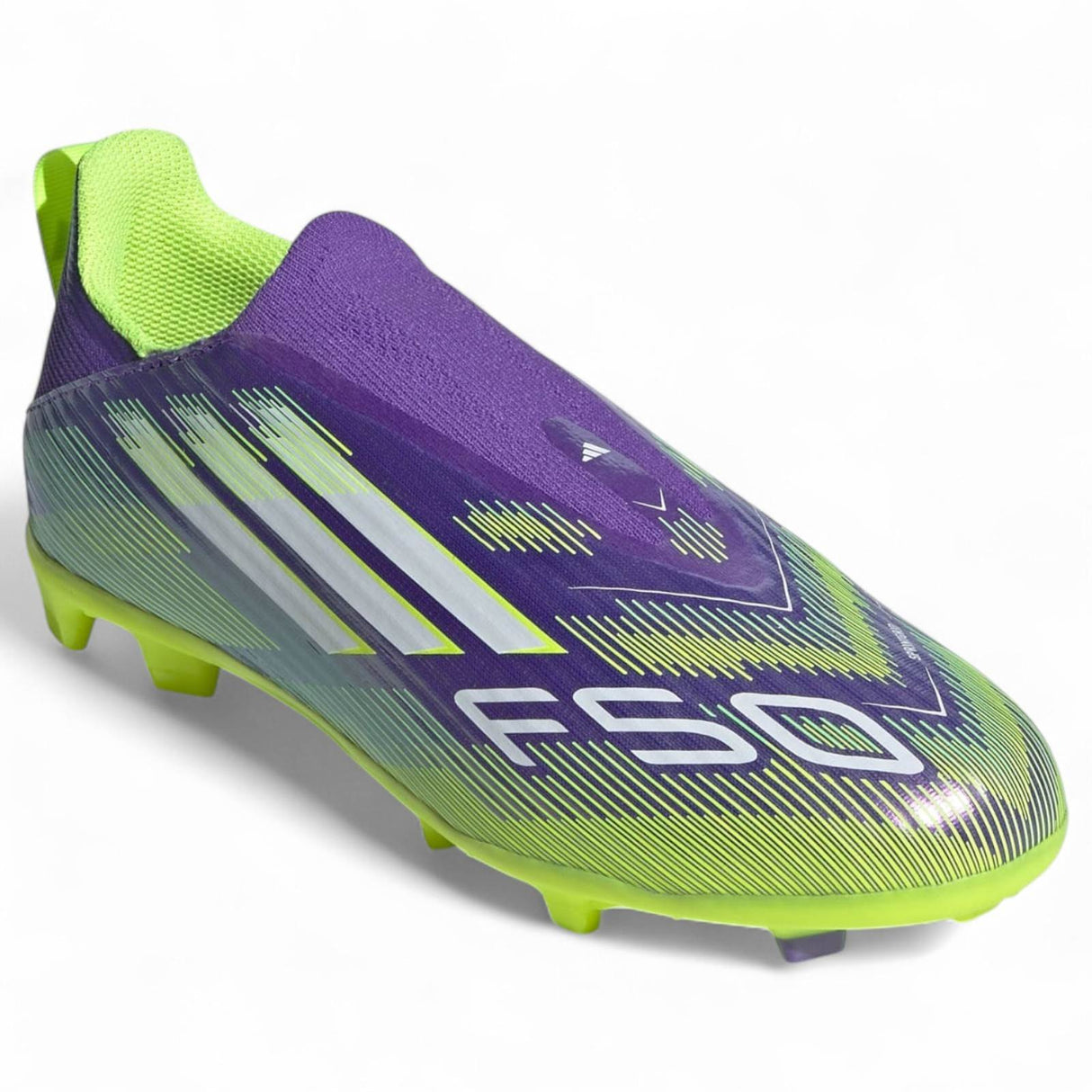 adidas F50 League Laceless Kids Firm Ground Football Boots Outer Full View Forward Facing