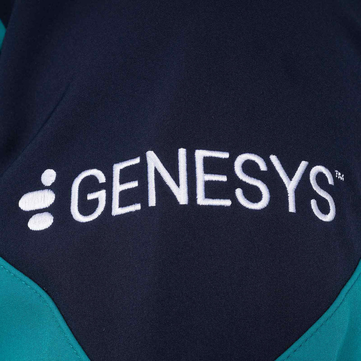 Macron Connacht Rugby 2025/26 Kids Softshell Training Jacket Close-Up Sponsor Logo View