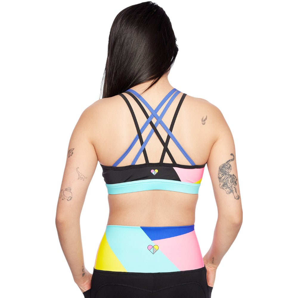 Peachylean Flex Graphic Print Womens Sports Bra