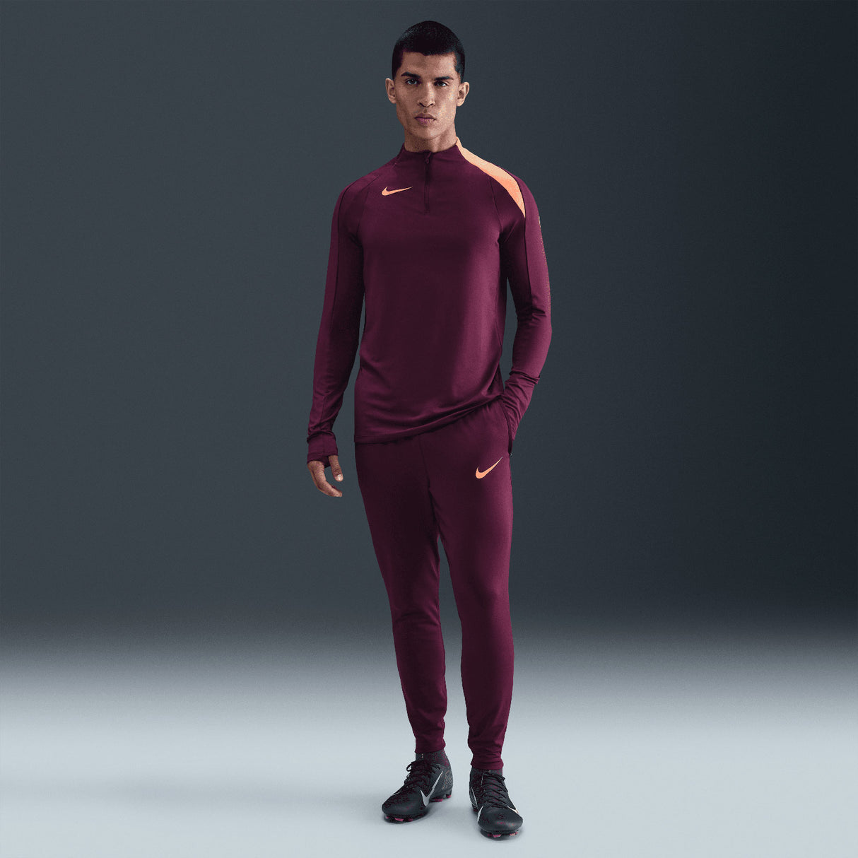 Nike Mens DF STRK DRIL HZ TOP T90 Maroon