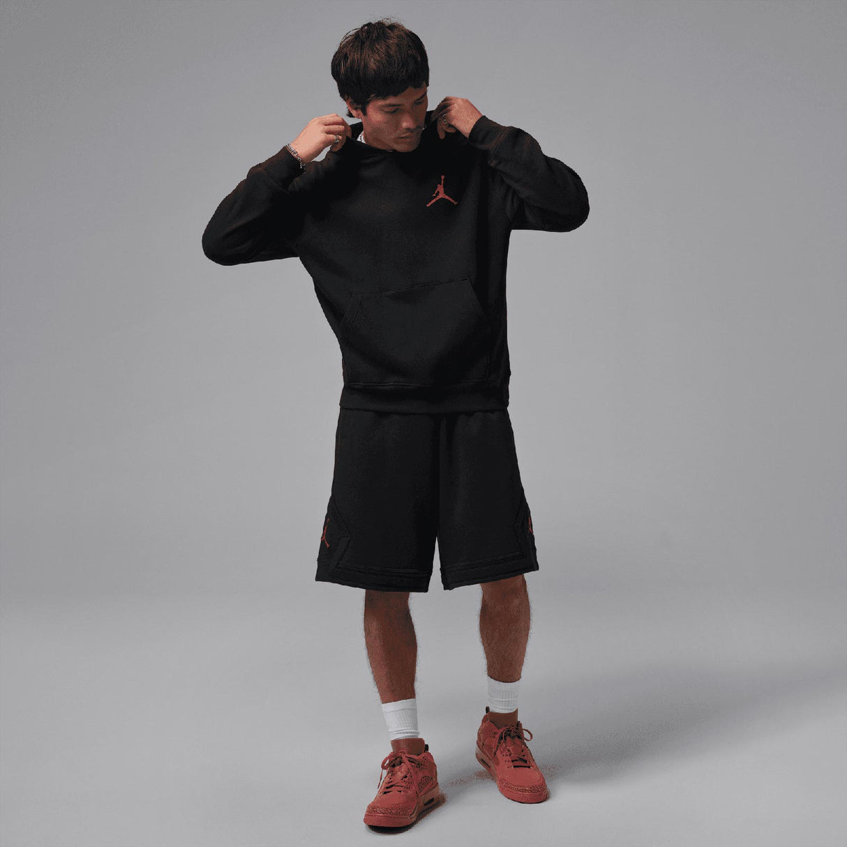 NIKE JORDAN JUMPMAN FLEECE HOODIE BLK