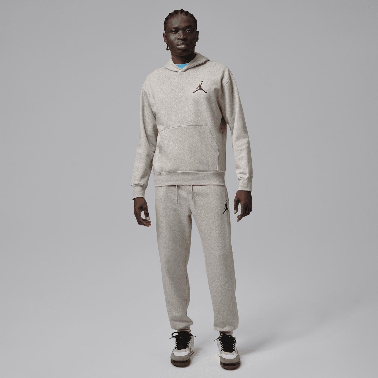 NIKE JORDAN JUMPMAN FLEECE PO HOODIE GRY