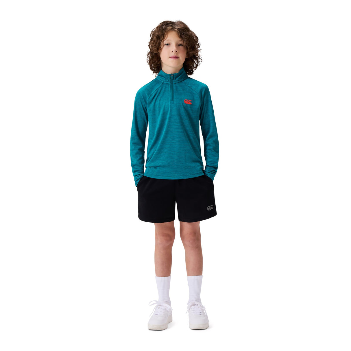 Canterbury Kids TEMPO KNIT QZ PULLVR Grn