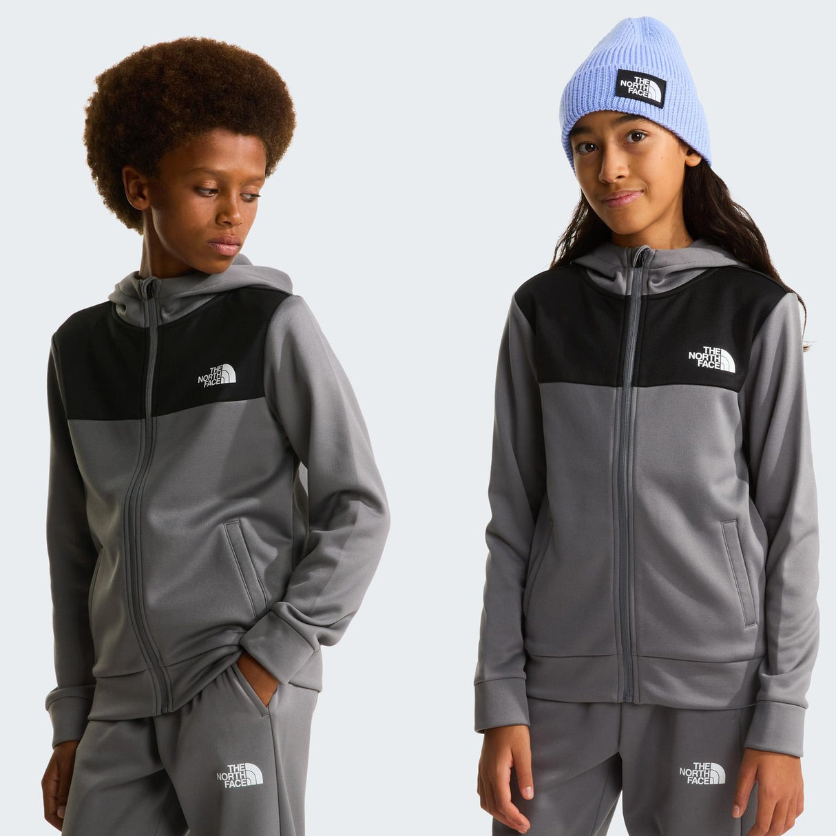 TNF TEEN Boys REAXION FZ Hoodie Grey