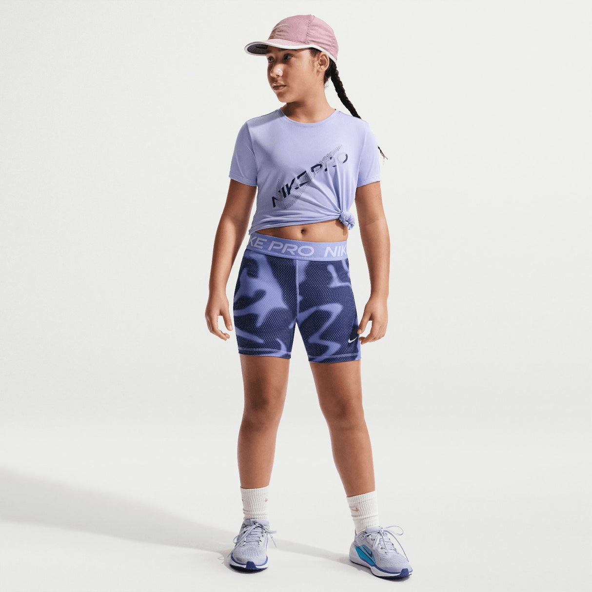 "NIKE GIRLS NP DF 3"" SHORT AOP VNR Purp