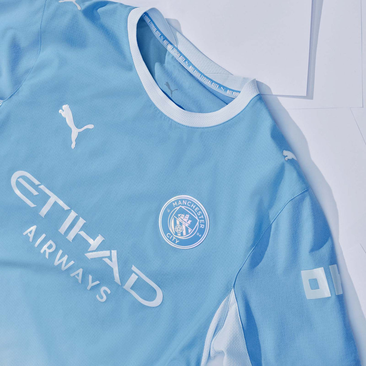 Puma MCFC 26 Kids Home LS Jersey Blue