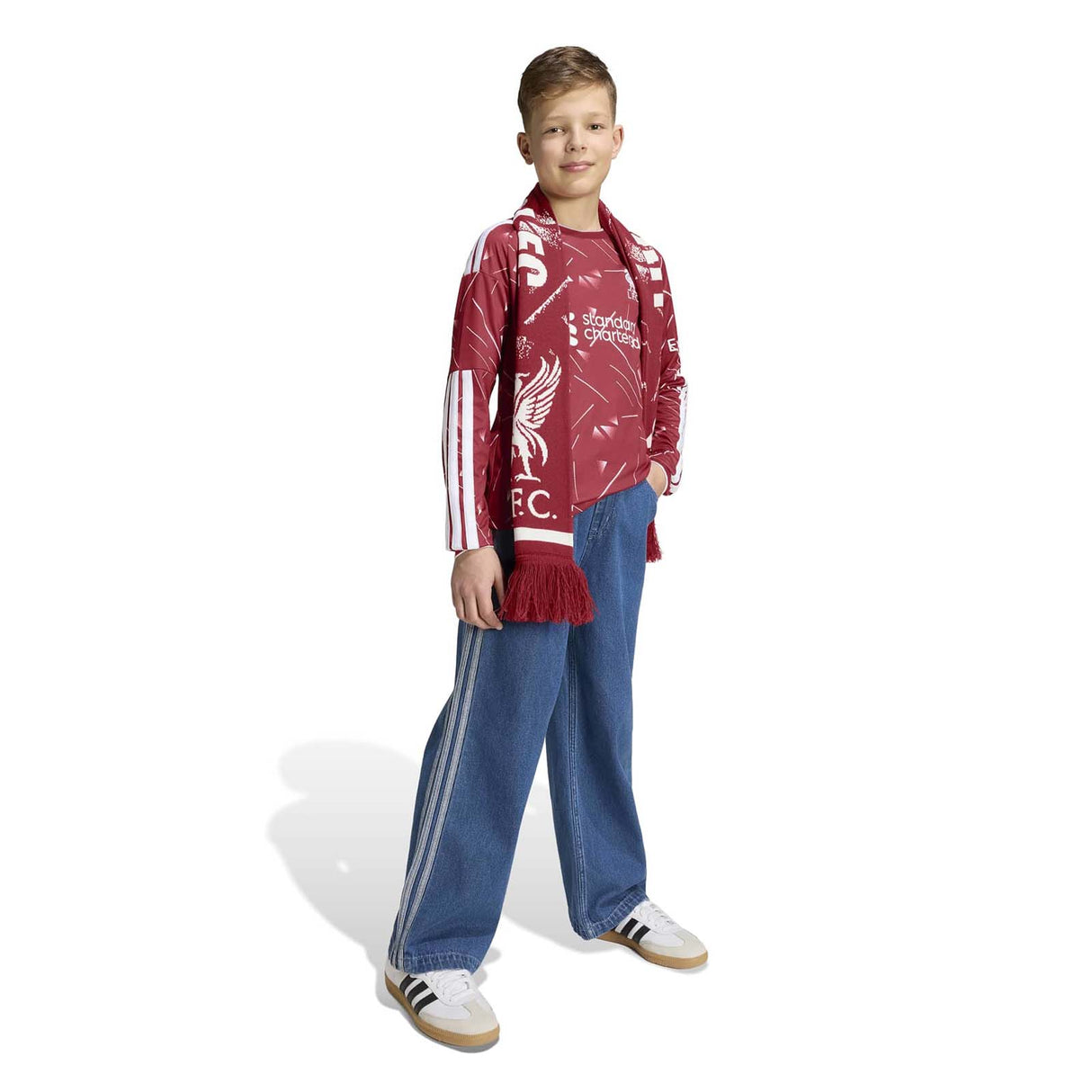 adidas LFC 26 Kids Home LS Jersey Red