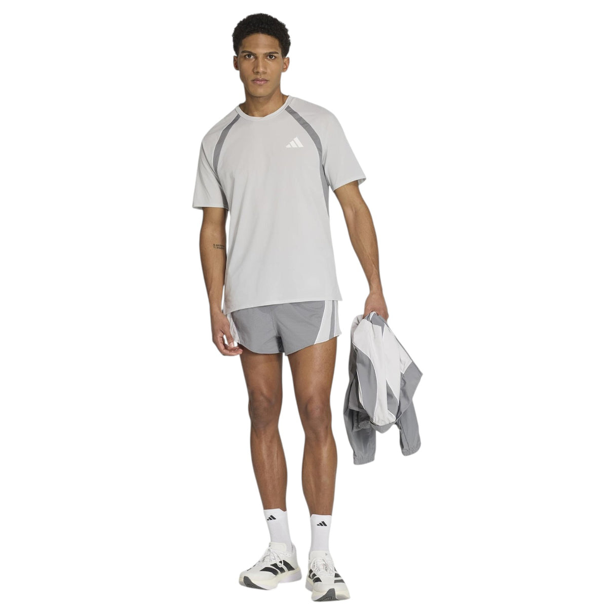 adidas Mens Adizero A Tee Grey