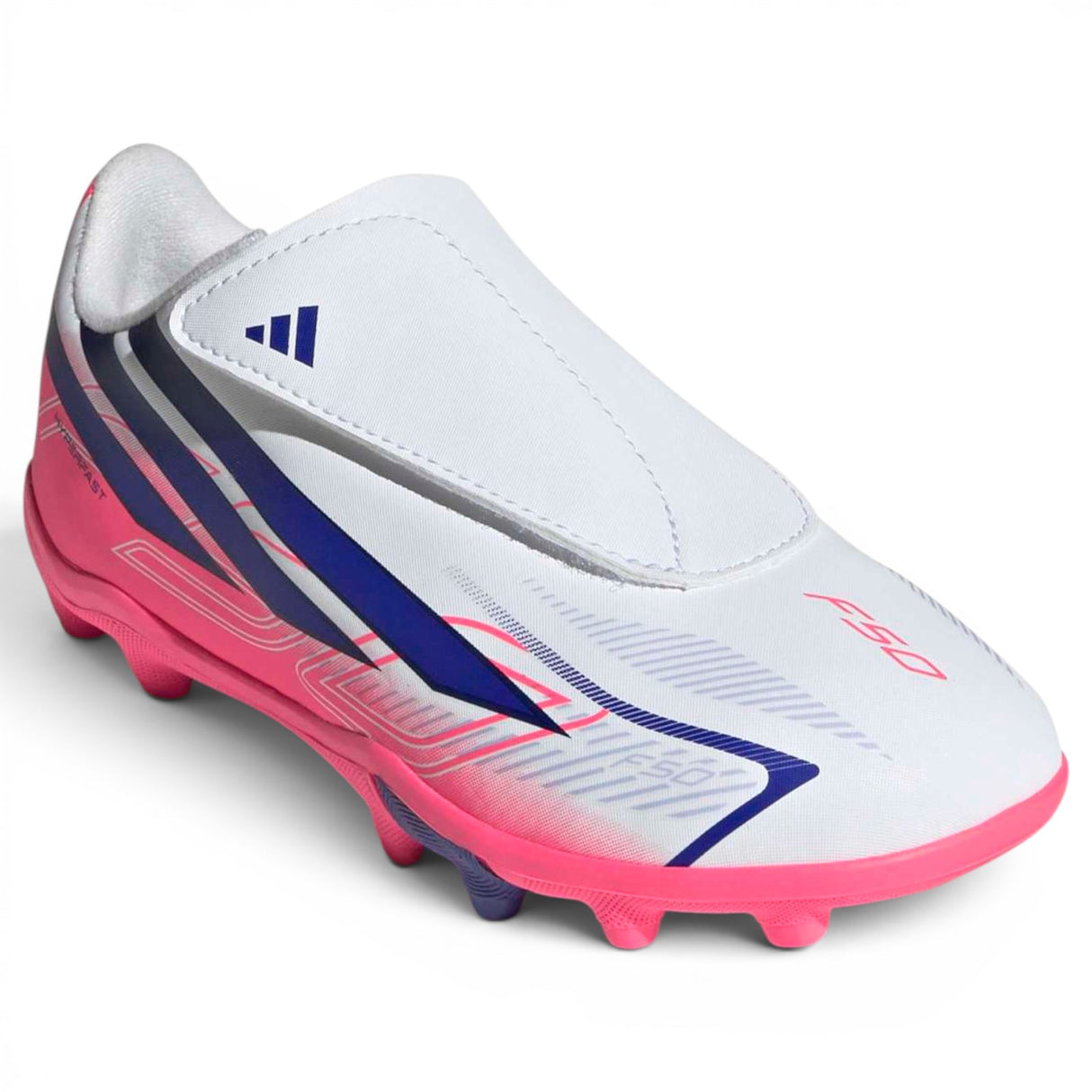 adidas Jnr F50 Hyperfst Club Velc FG Wht