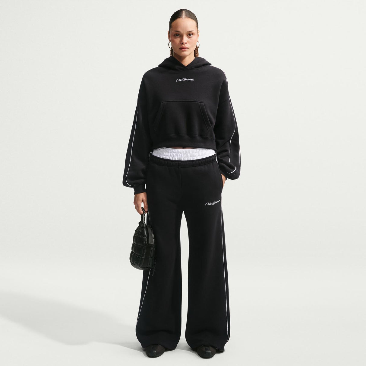 Nike W STDO FLC MW CRP SCLOP Hoodie Blk
