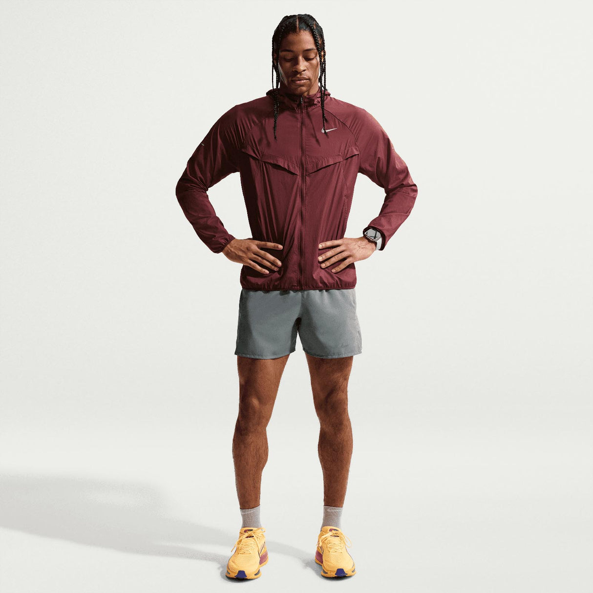 Nike Mens DF Miler 5BF Shorts Grey