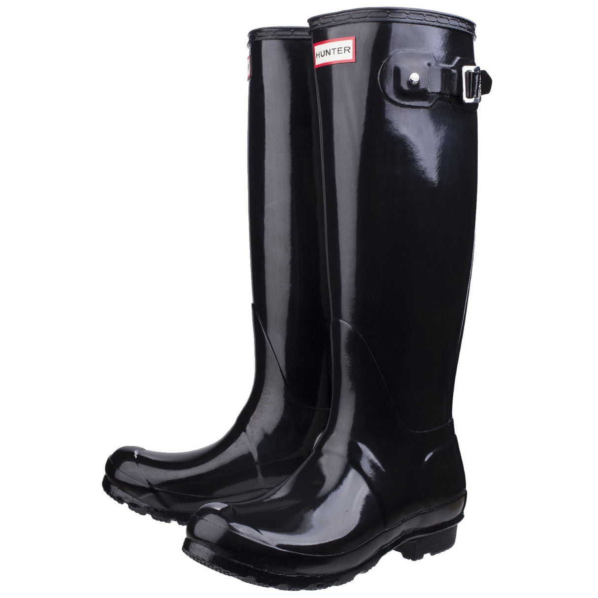 Hunter Womens Original Tall Gloss Wellington Boots Black