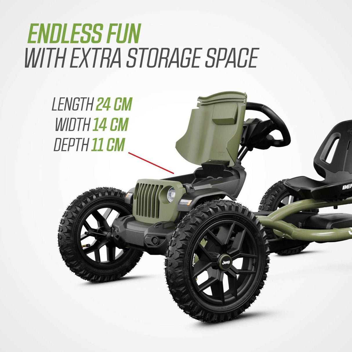 BERG Jeep® Buddy Wrangler Green Go-Kart
