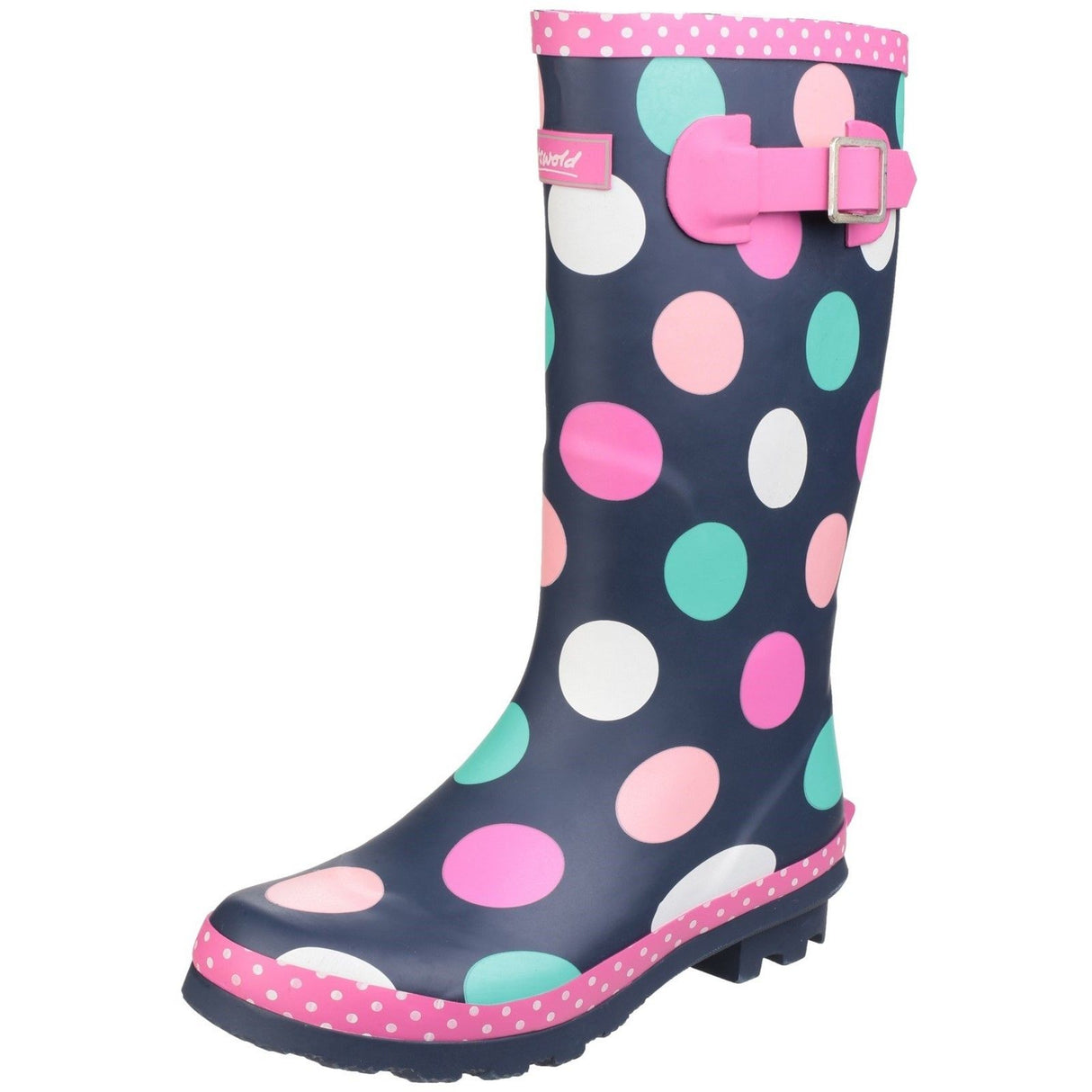 Cotswold Junior Kids Dotty Pull On Wellington Boot Multicoloured