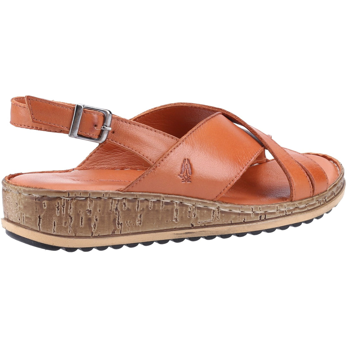 Hush Puppies Womens Elena Cross Over Wedge Sandal Tan