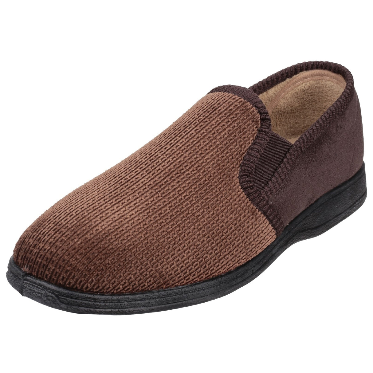 Fleet & Foster Mens Tim Twin Gusset Slipper Brown