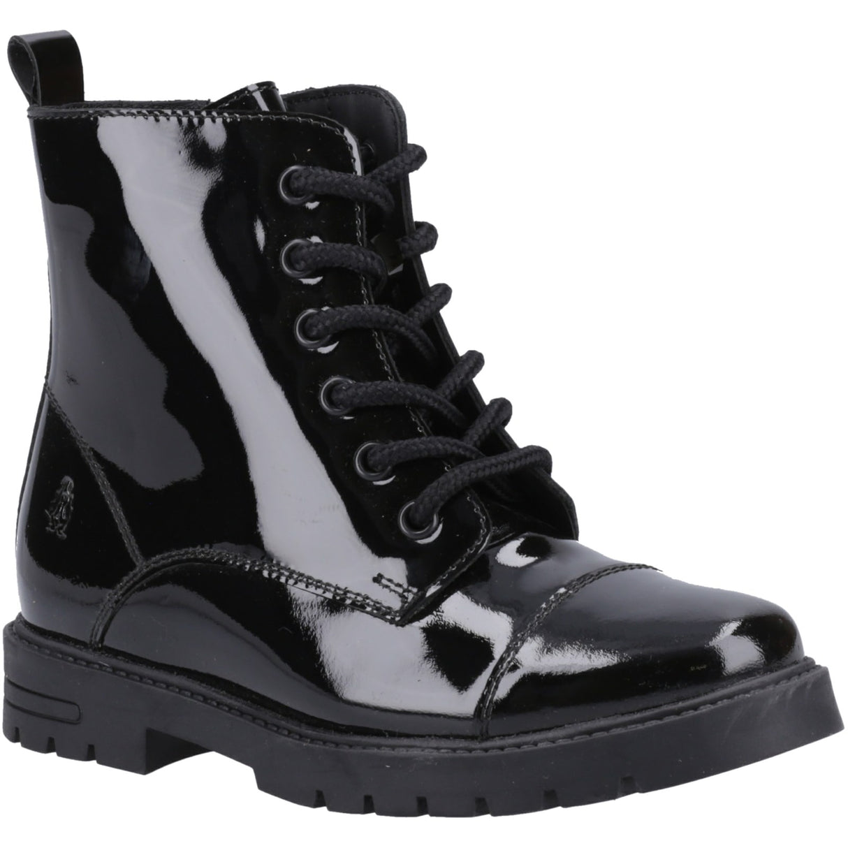 Hush Puppies Junior Girls Lauren Patent Junior Shoe Black