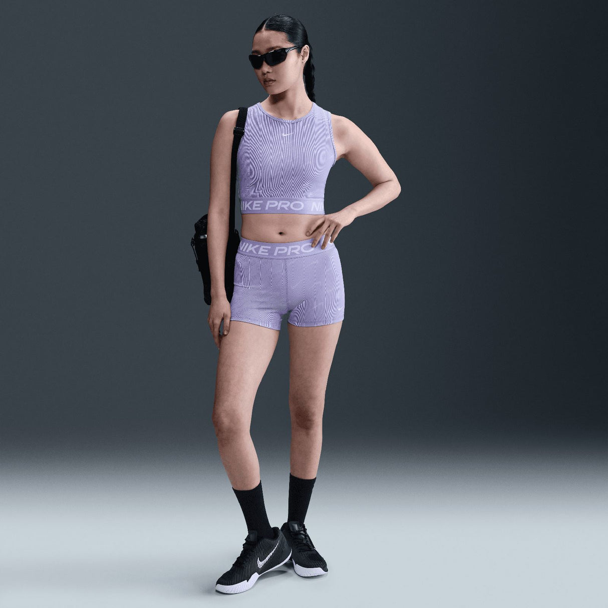 NIKE NP DF Wmns Crop Tank AOP Purple