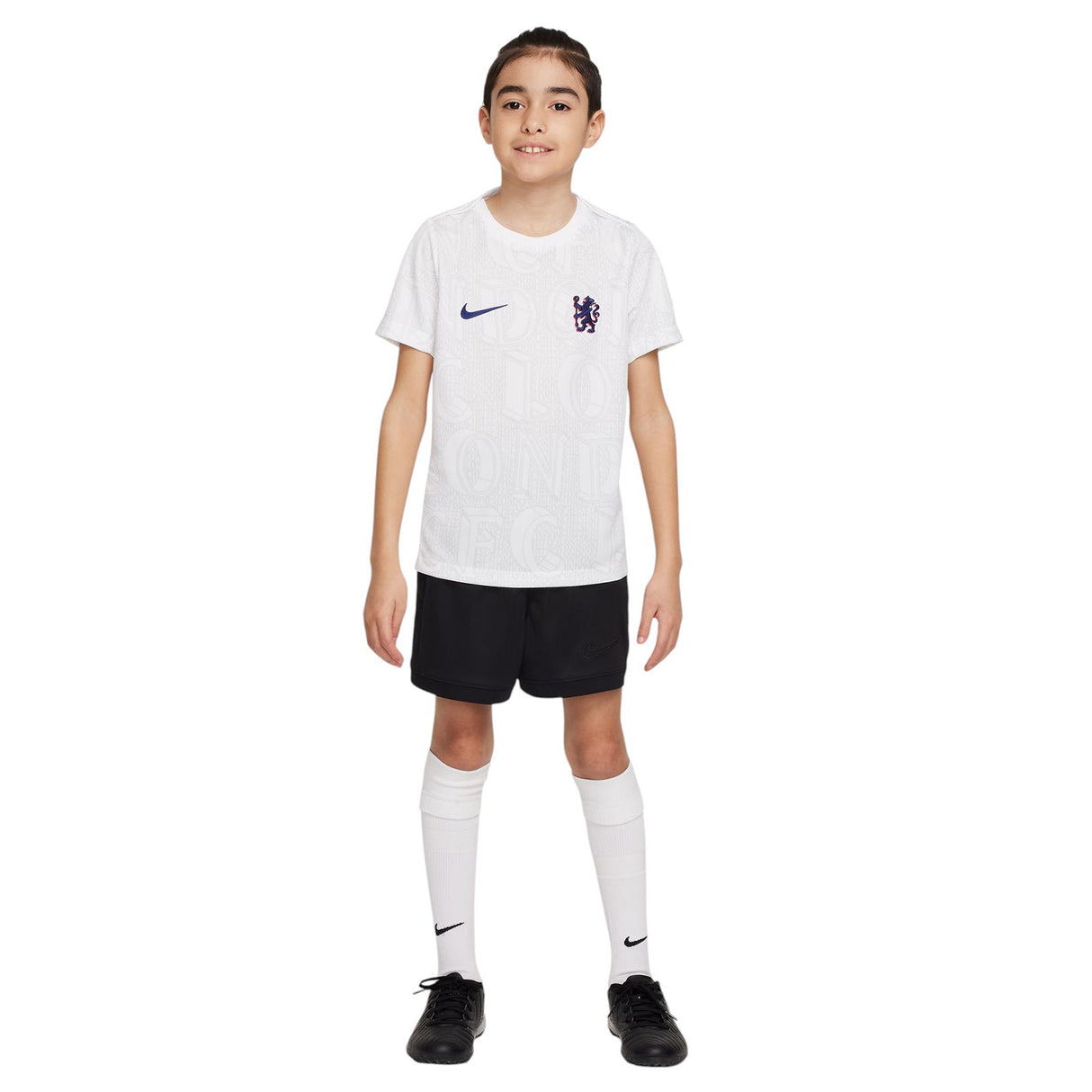 Nike Chelsea F.C. 2025/26 Pre-Match Kids Jersey - Full model