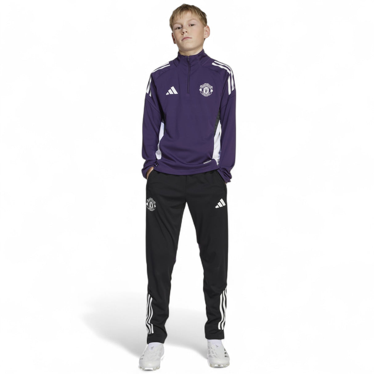 adidas Manchester United Tiro Football 2025/26 Kids Training Pant Model Full-Length View