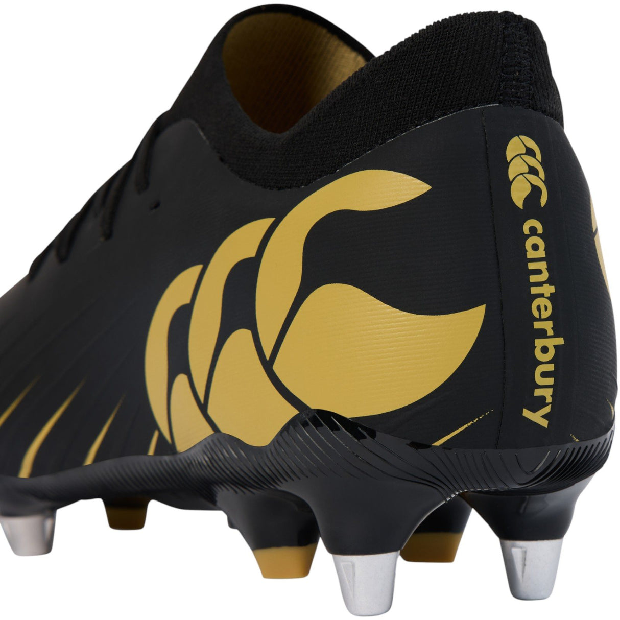 Canterbury Speed Falcon Pro Adults Soft Ground Rugby Boots Close-Up Back View