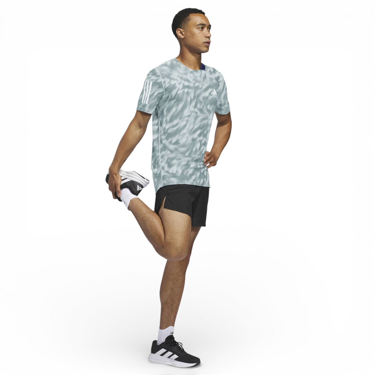 adidas Own The Run Mens Allover Print Running T-Shirt