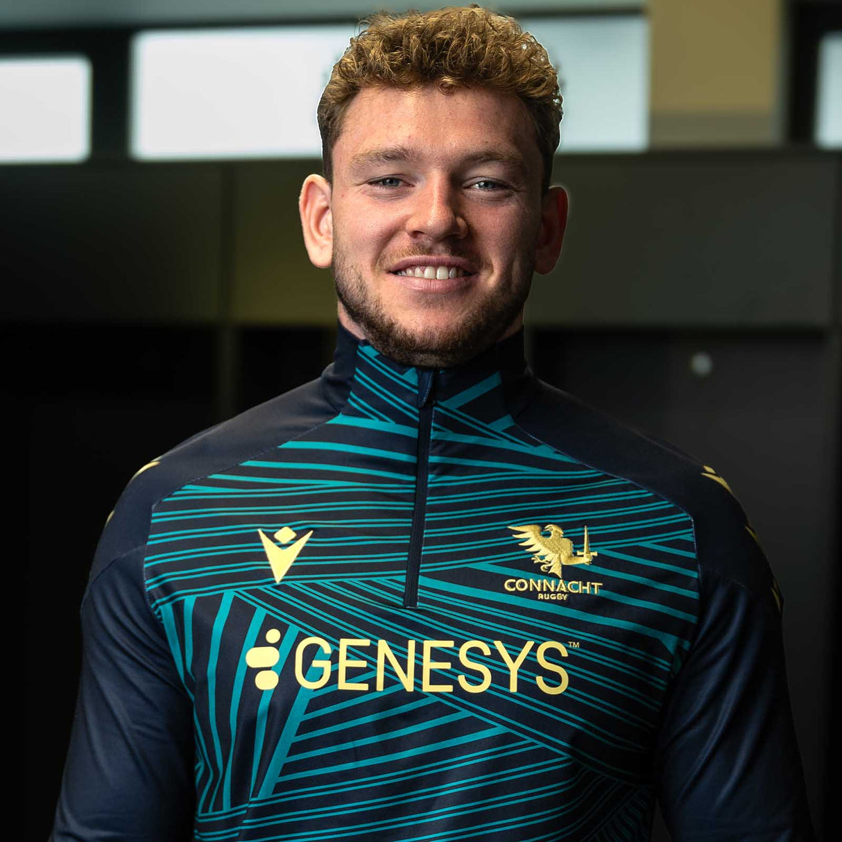 Macron Connacht Rugby 2025/26 Mens Warm-Up Training Top