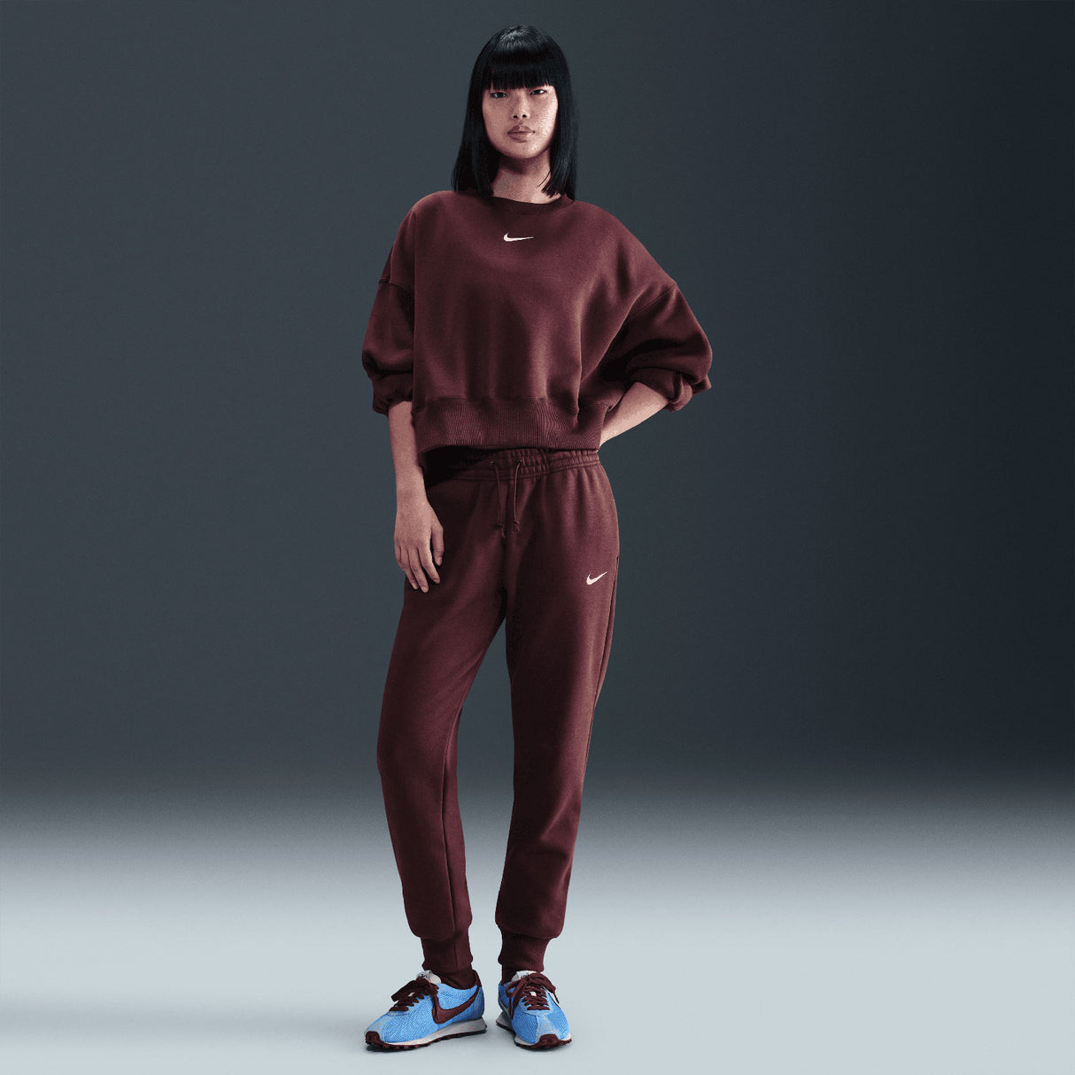 NIKE WMS NSW PHNX FLC MR PANT STD Maroon