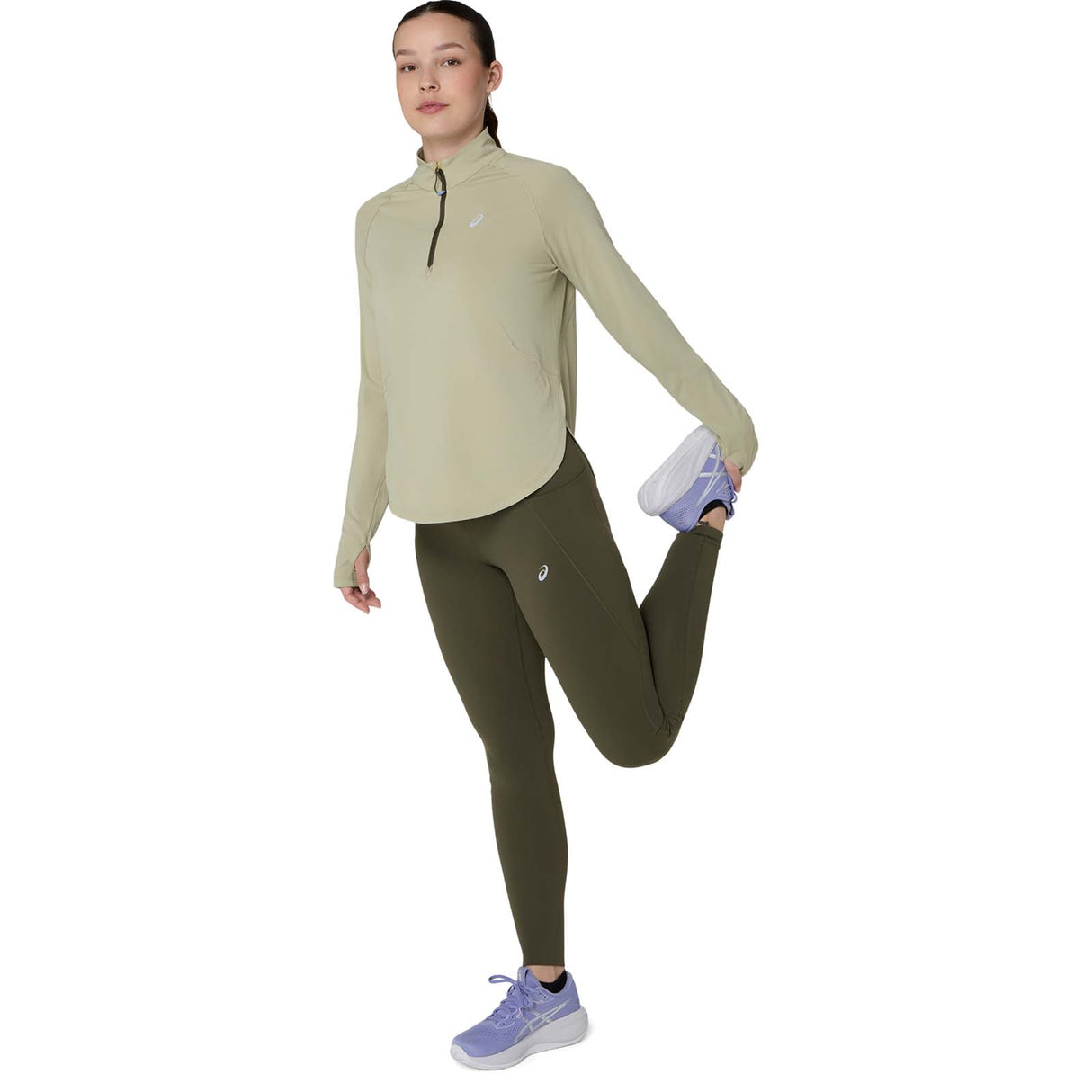 ASICS WMS NAGINO RUN ADJUST HOODIE GRN
