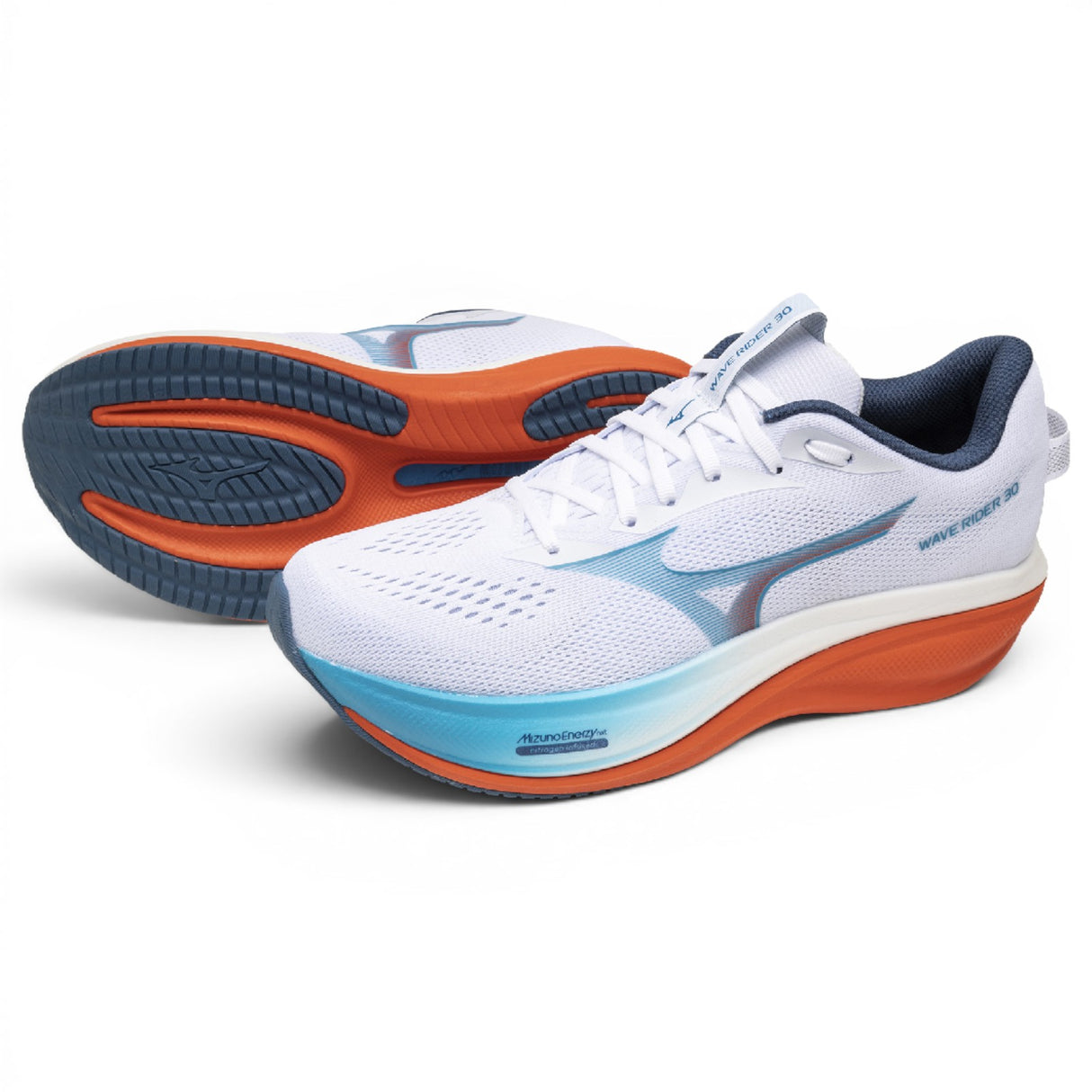 Mizuno Wave Rider 30 Mens Wh Blue Org