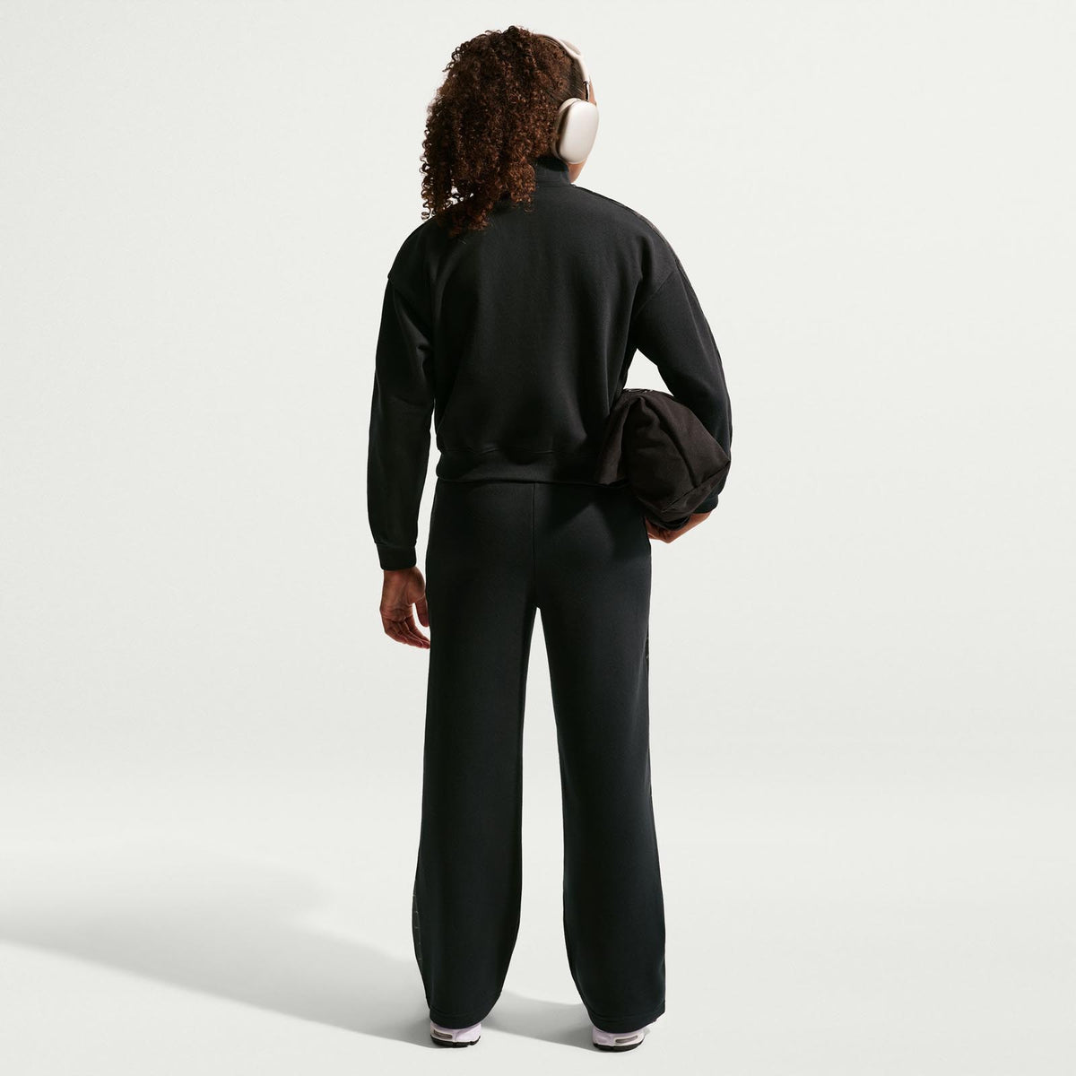 Nike G NSW Studio Flce Q Zip Shine Blk
