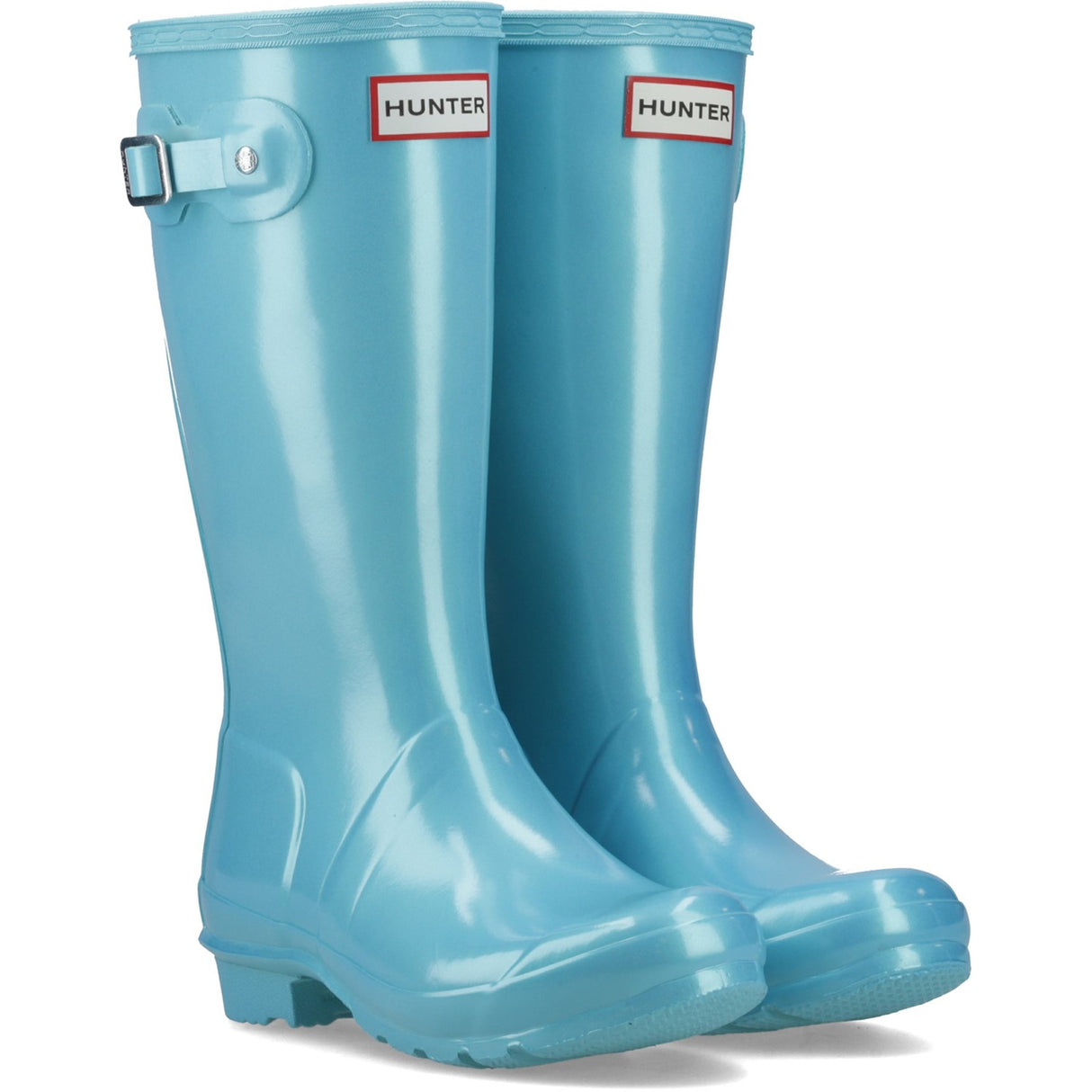 Hunter Original Nebula Junior Kids Wellingtons Pool Blue