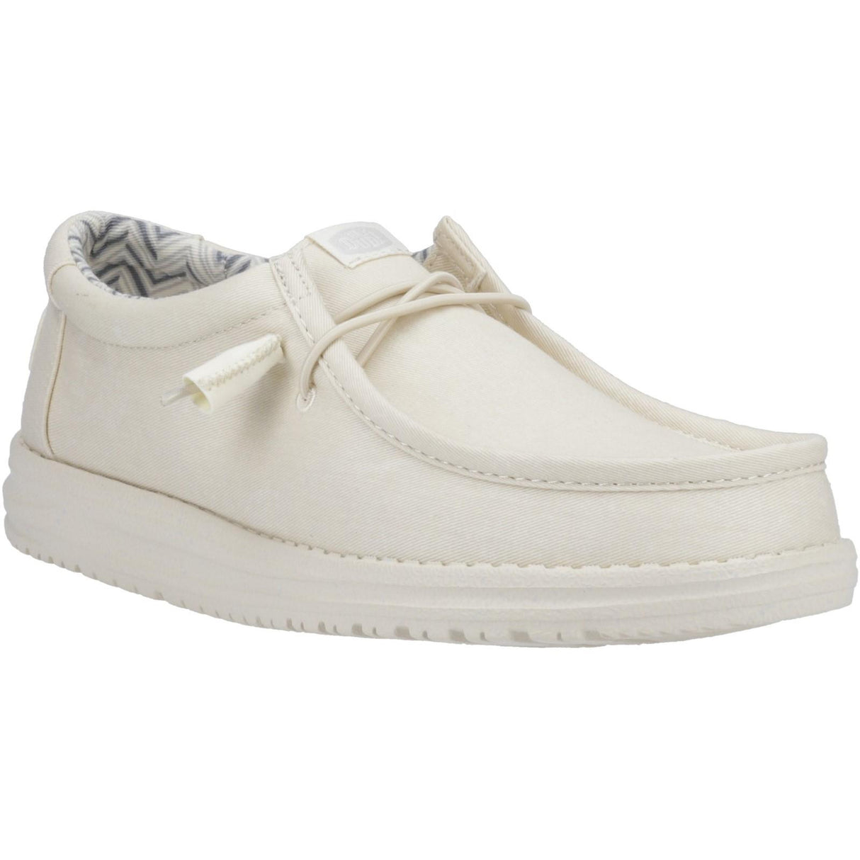 HEYDUDE Mens Wally Canvas Shoe Stone White