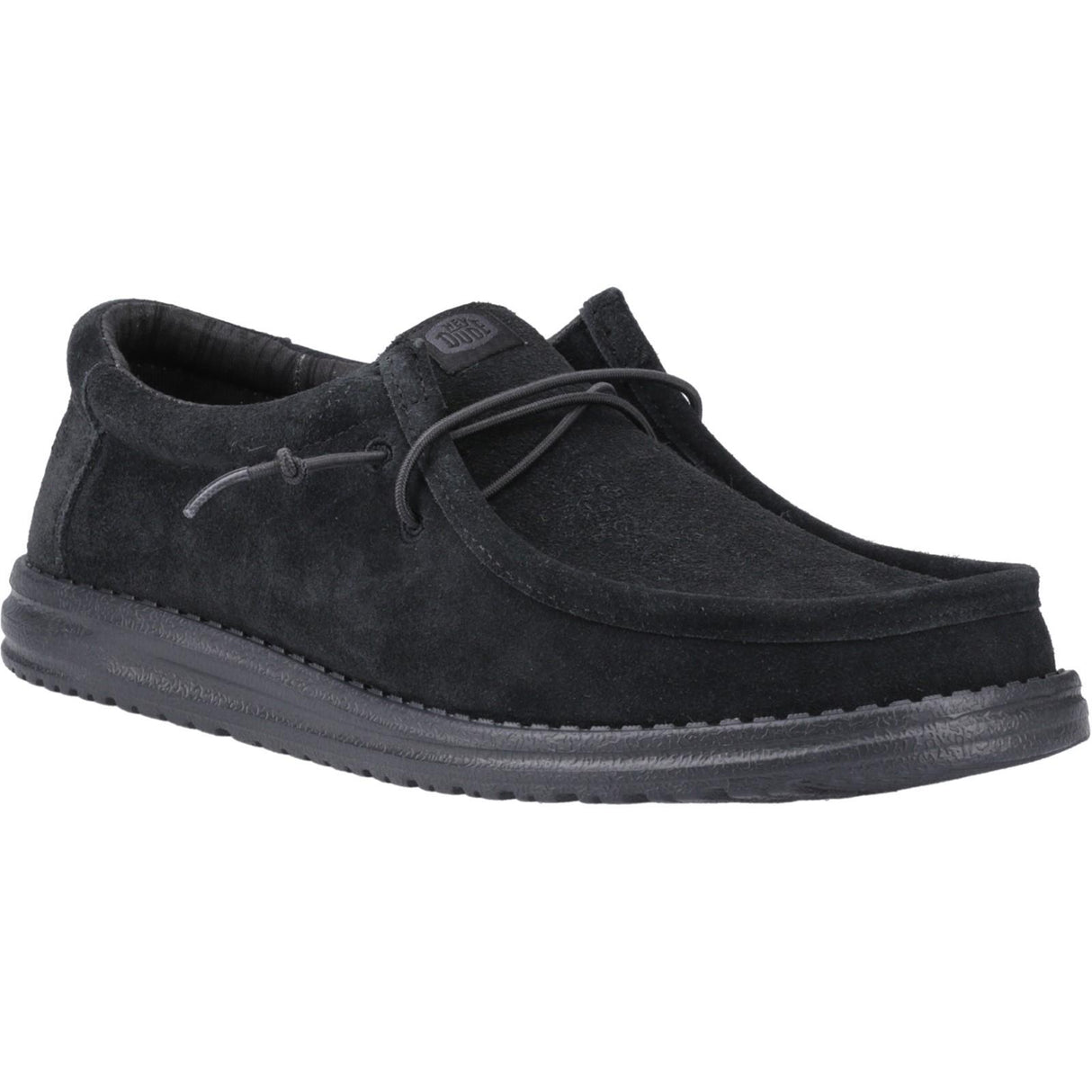 HEYDUDE Mens Wally Suede Shoes Black