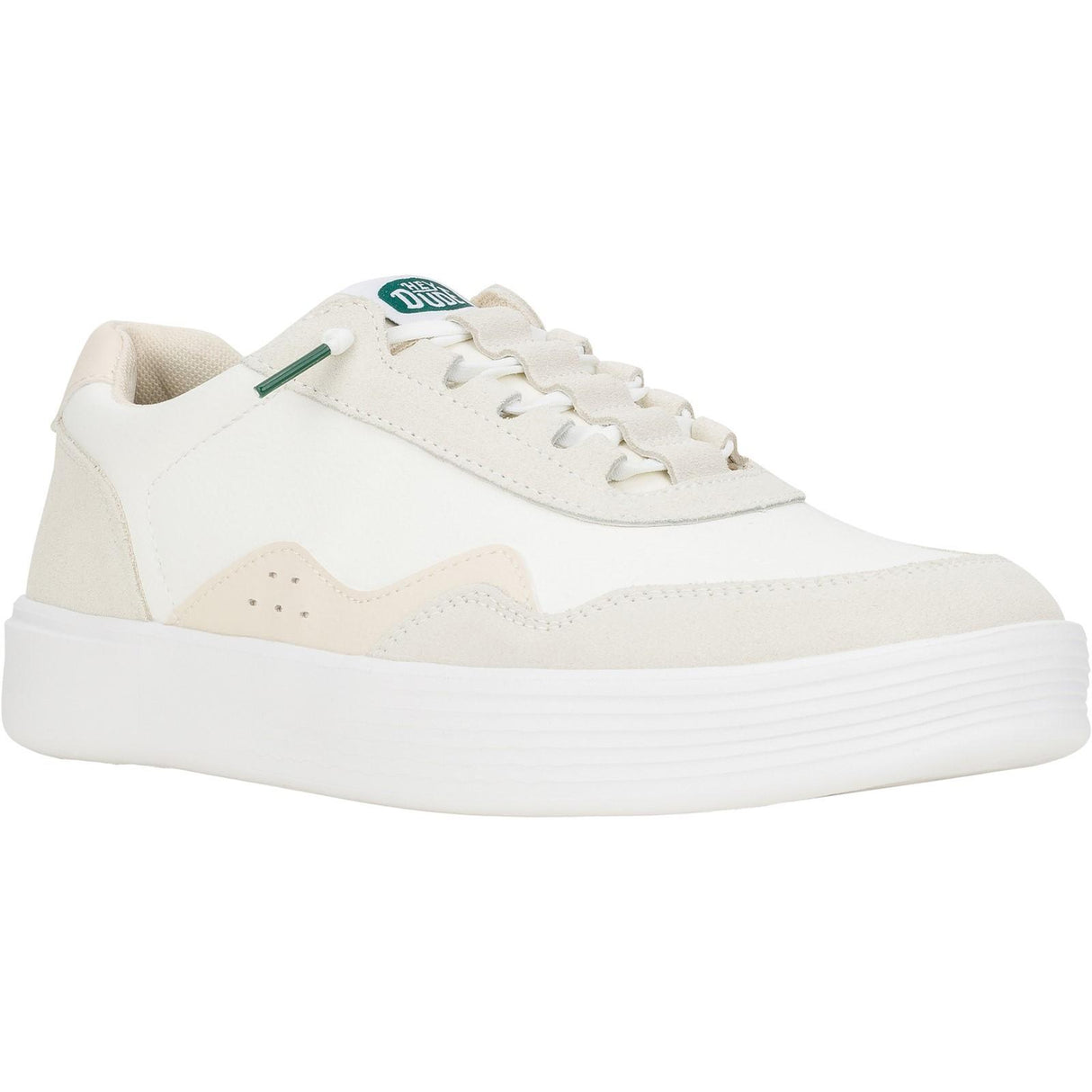 HEYDUDE Mens Hudson Classic Trainers Light Beige/White