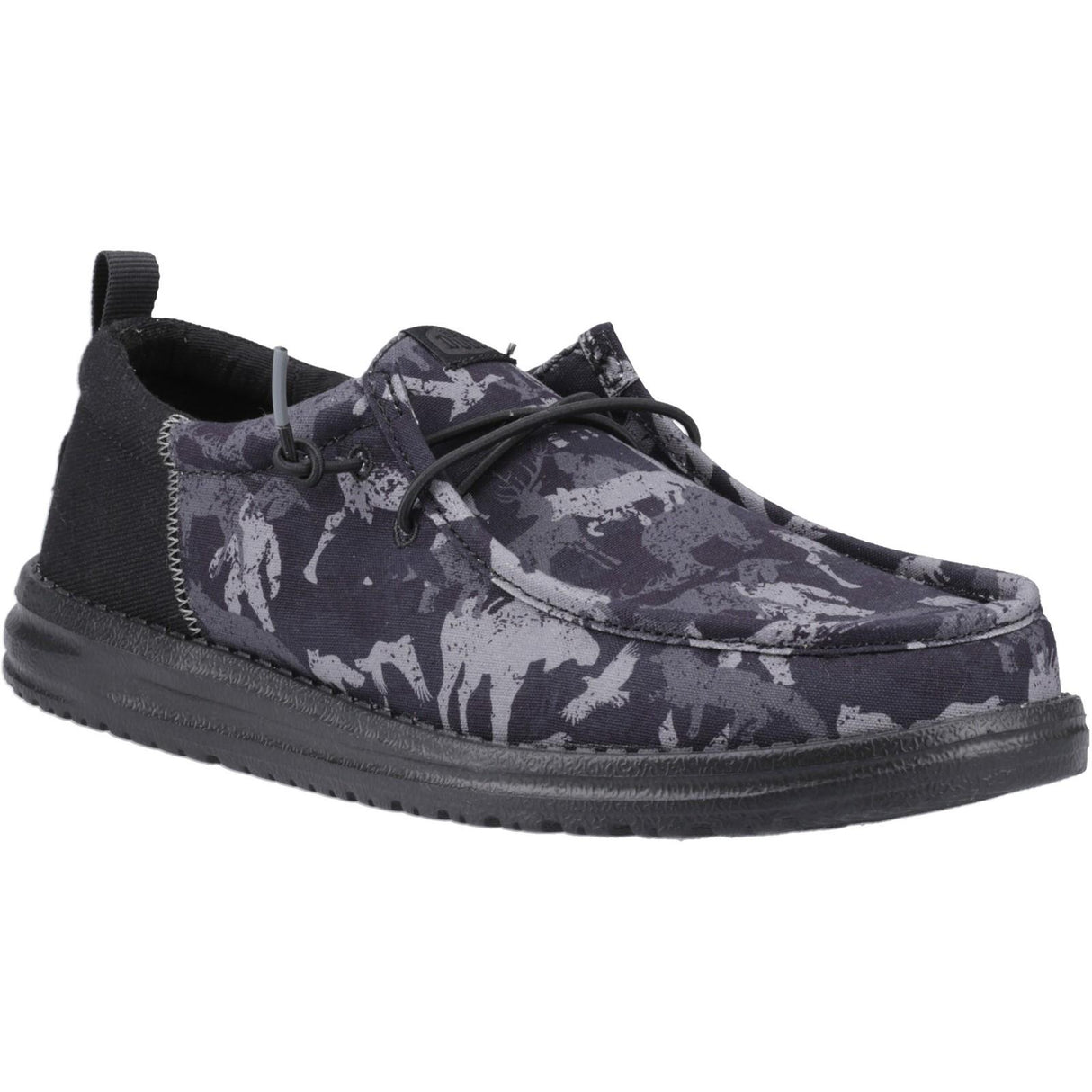 HEYDUDE Mens Wally Funk Hunt Camo Shoes Black