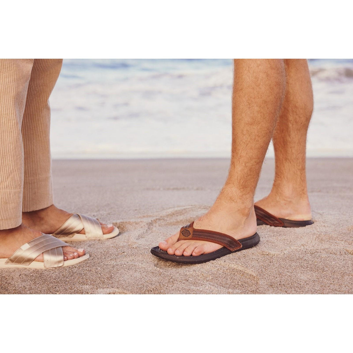 HEYDUDE Womens Christi Slide Distressed Sandal Metallic