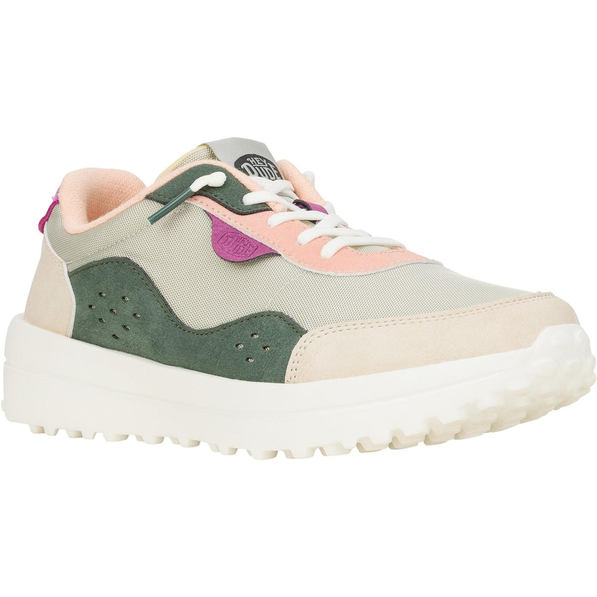 HEYDUDE Womens Hayden Colorblock Trainers Dusty Olive/Multi