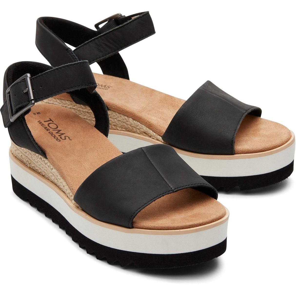 TOMS Womens Diana Wedge Black