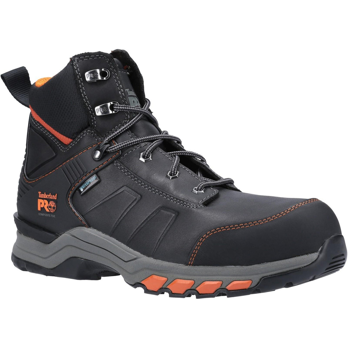 Timberland Pro Mens Hypercharge Composite Safety Toe Work Boot Black/Orange