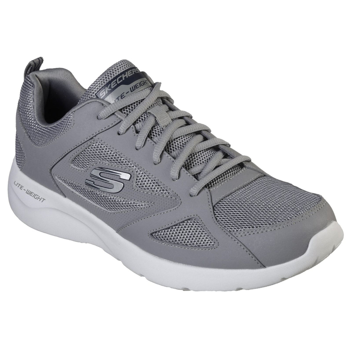 Skechers Mens Dynamight 2.0 Lace Up Memory Foam Trainer Grey