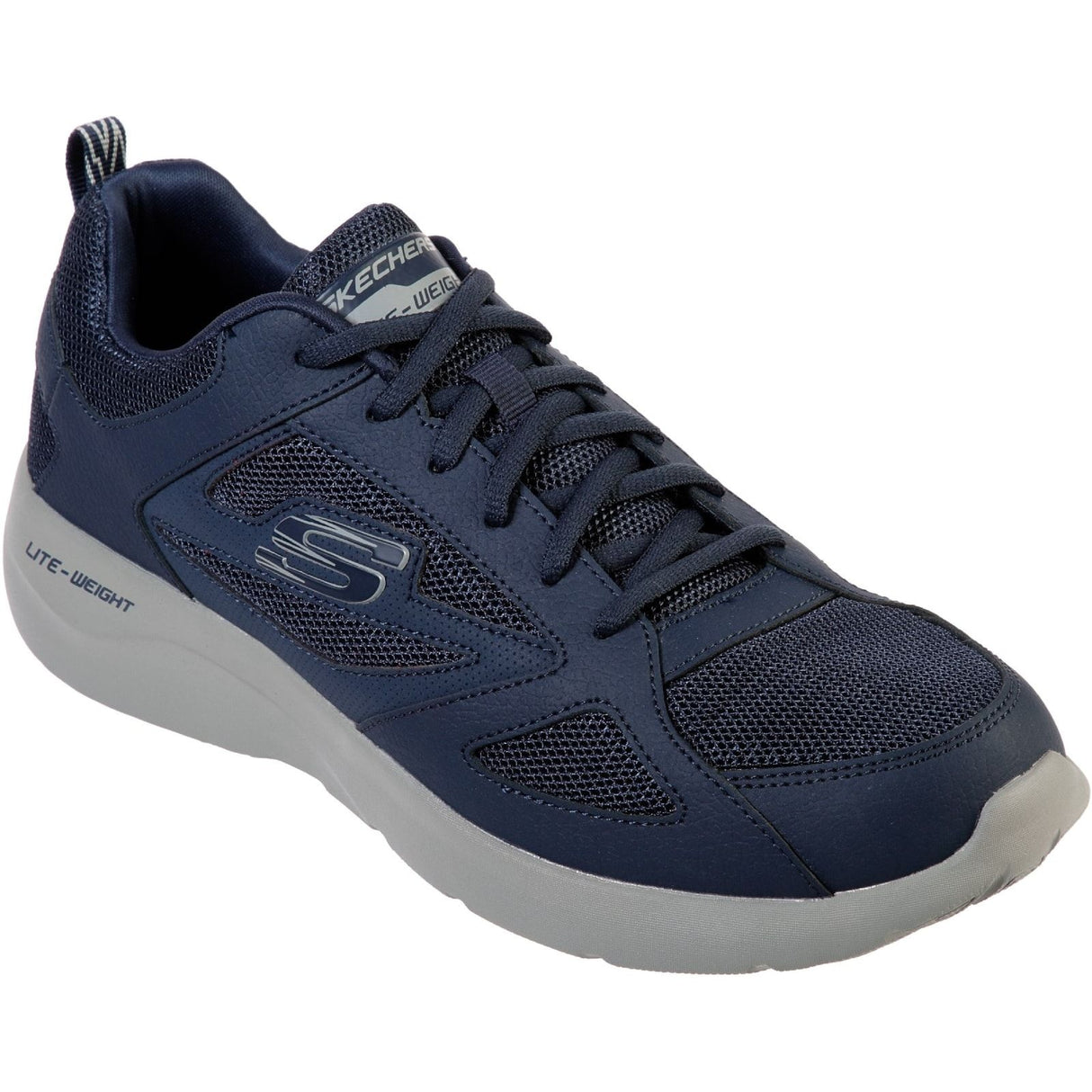 Skechers Mens Dynamight 2.0 Lace Up Memory Foam Trainer Navy