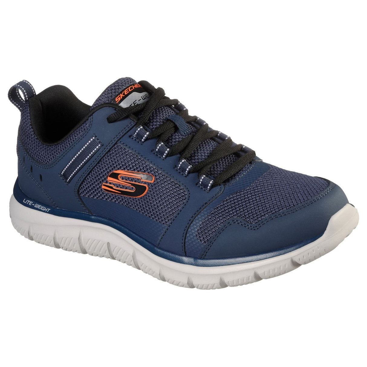 Skechers Mens Track Knockhill Shoes Navy/Orange