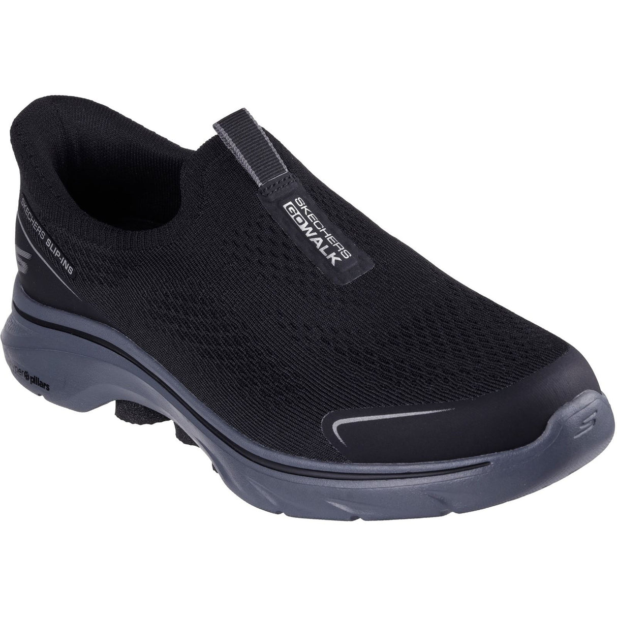 Skechers Mens GO WALK 7 Easy On Evolution Trainer Black/Charcoal