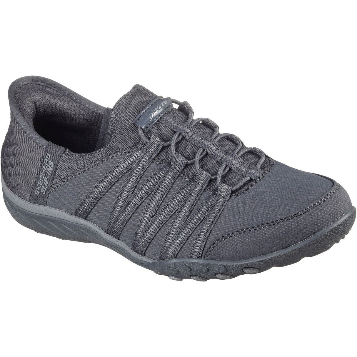 Skechers Womens Breathe-Easy - Roll-With-Me Shoe Charcoal