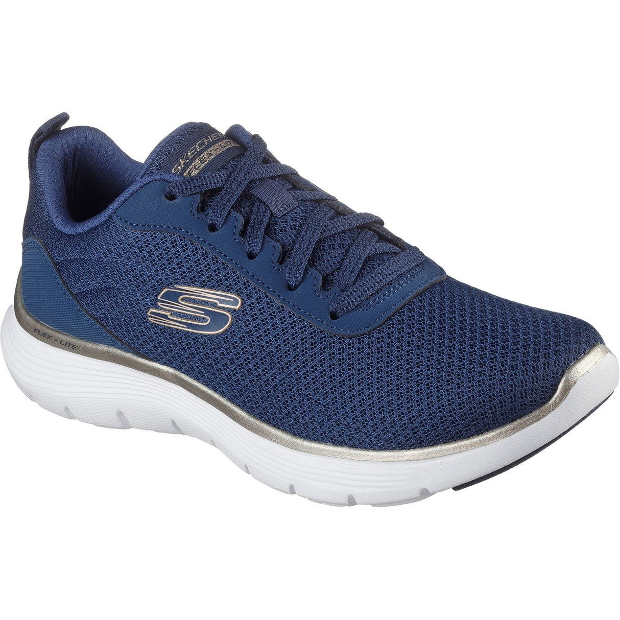 Skechers Womens Flex Appeal 5.0 Uptake Trainers Navy/Gold