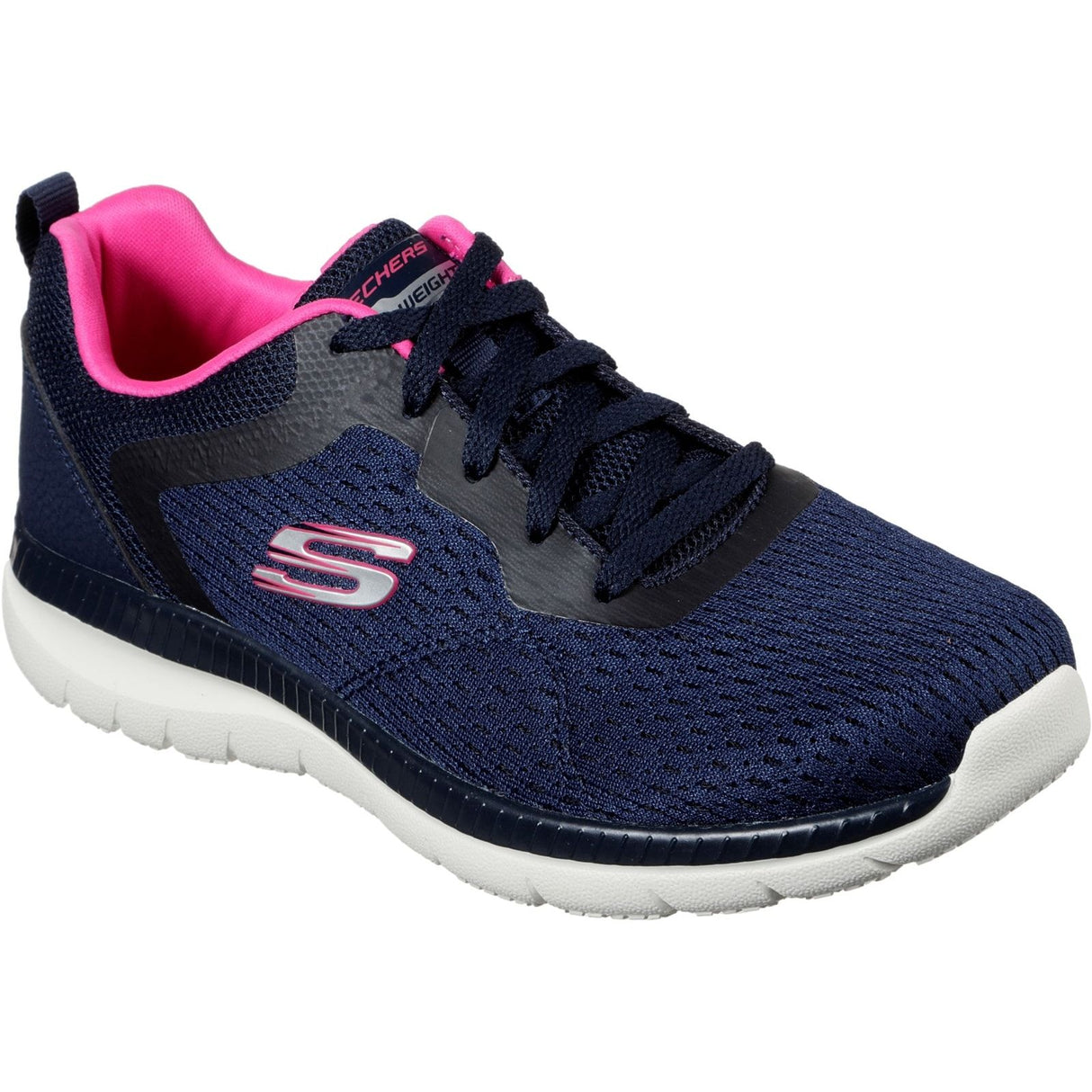 Skechers Womens Bountiful Quick Path Shoes Navy/Hot Pink