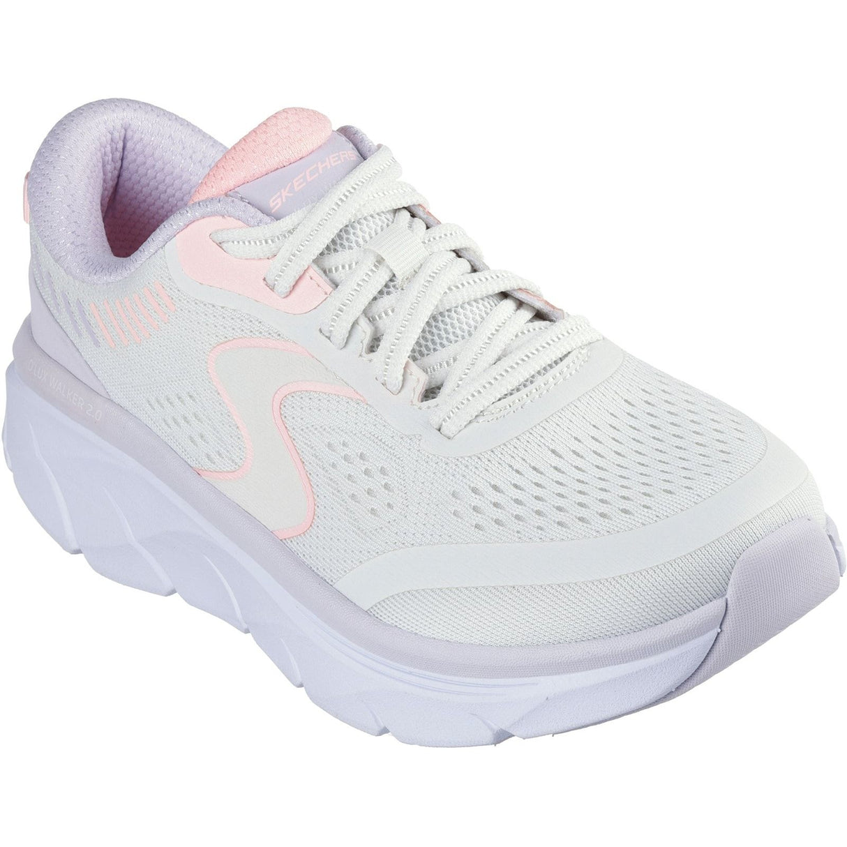 Skechers Womens D'Lux Walker 2.0 Active Pace Trainer Off White/Pink