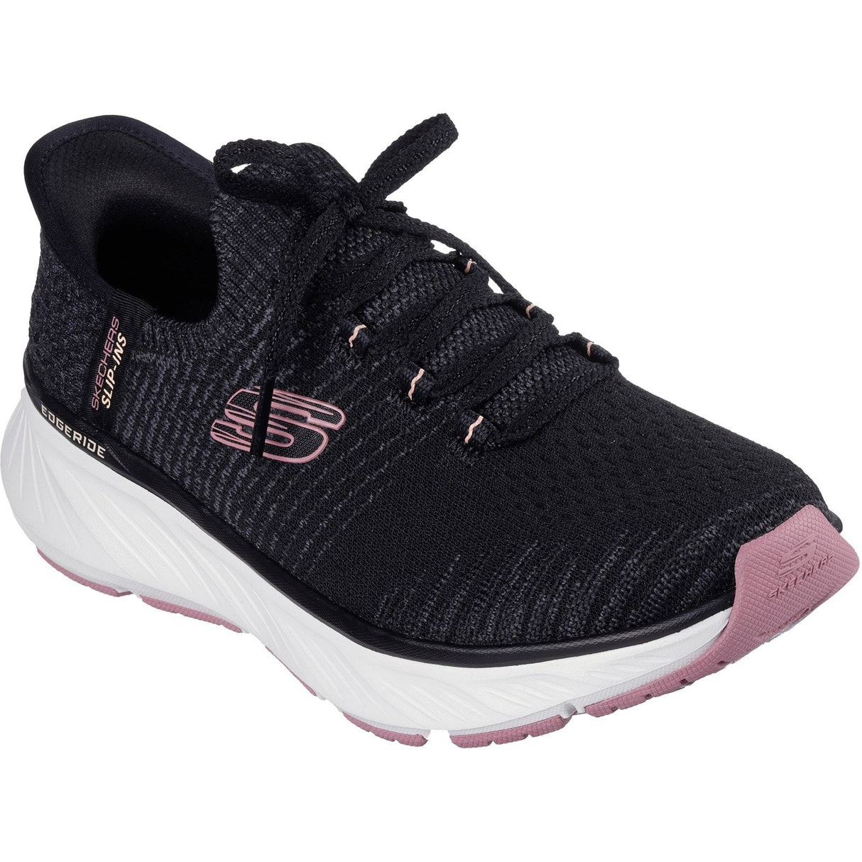 Skechers Womens Edgeride Impression Shoes Black/Pink